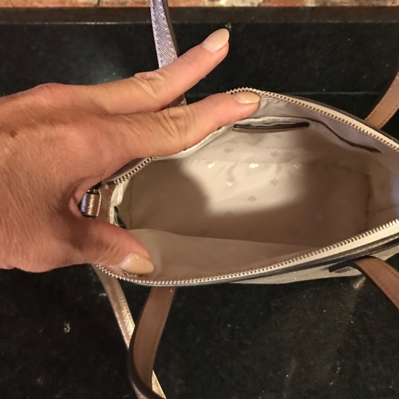 Kate Spade Lola Satchel Crossbody Shimmy Glitter Rose Gold Sparkle Handbag Purse - Picture 7 of 11